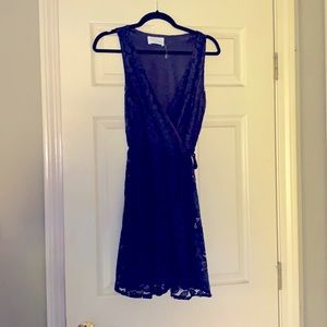 Navy lace cocktail dress